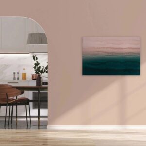 Bricoflor Bild Mit Farbverlauf Für Jugendzimmer Und Schlafzimmer Leinwandbild In Aquarell Optik Smaragdgrün In 90 X 60 Cm