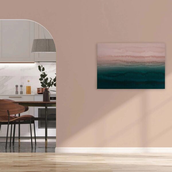 Bricoflor Bild Mit Farbverlauf Für Jugendzimmer Und Schlafzimmer Leinwandbild In Aquarell Optik Smaragdgrün In 90 X 60 Cm