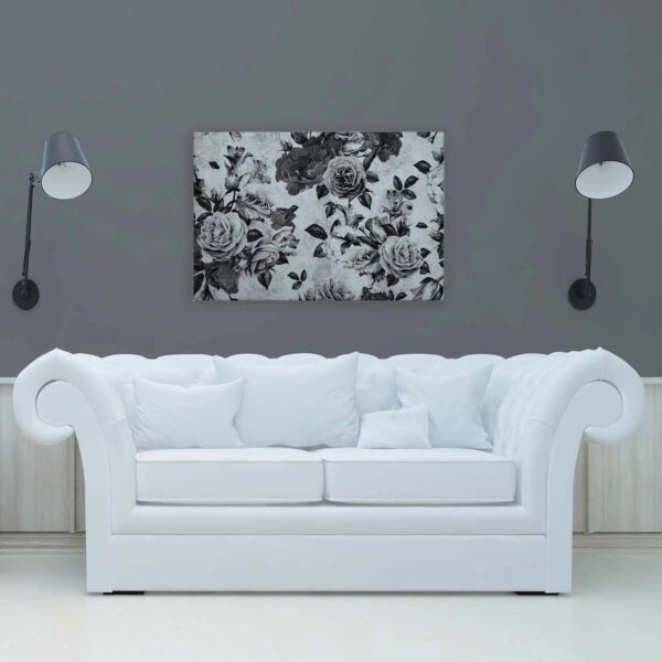 Bricoflor Bild Mit Rosen Auf Leinwand 90 X 60 Cm Deko Leinwandbild Schwarz Weiß Mit Blumen Vintage Wandbild Für Schlafzimmer