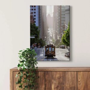 Bricoflor Bild Mit San Francisco Motiv Stadt Wandbild Für Wohnzimmer Und Schlafzimmer Modernes Architektur Leinwandbild Im Hochformat