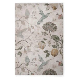 Bricoflor Bild Mit Zitronenmotiv Und Vögeln Leinwandbild Mit Kolibri Und Zitronenbaum Beige 80 X 120 Cm Für Küche Und Esszimmer
