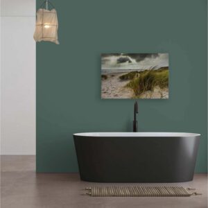 Bricoflor Bild Strand Dünen Maritimes Wandbild Ostsee Für Schlafzimmer Und Wohnzimmer Leinwandbild Meer In 90 X 60 Cm
