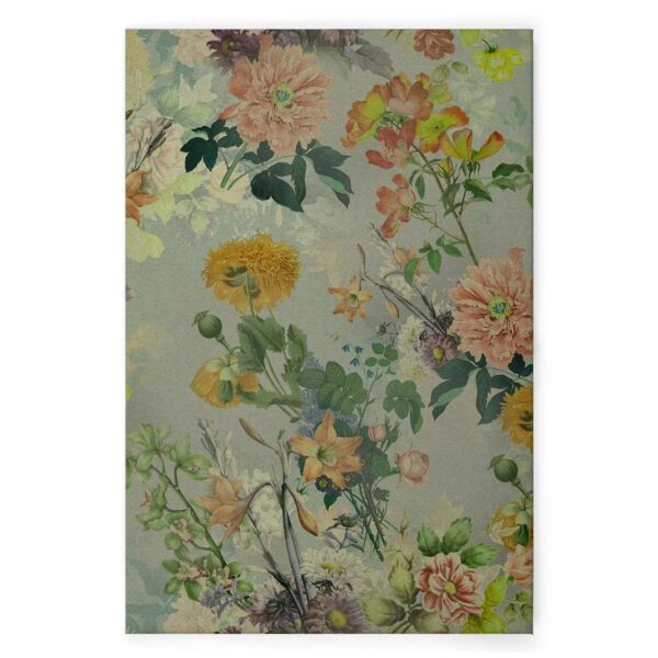 Bricoflor Blumenbilder Für Wohnzimmer Und Schlafzimmer Leinwandbild Mit Blumen Bunt 80 X 120 Cm Wandbild Floral Im Vintage Stil
