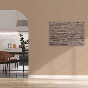 Bricoflor Bruchstein Wand Bild Beige Braun Leinwand In Steinoptik Mit 3D Effekt Deko Wandbild 90 X 60 Cm Ideal Für Bad Und Küche