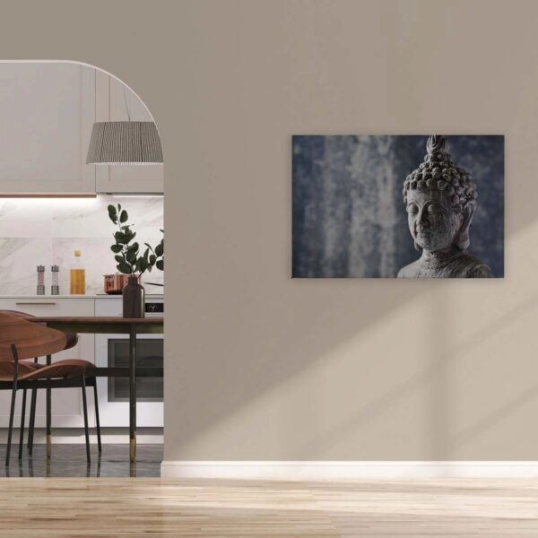 Bricoflor Buddha Leinwand Bild In Grau Asiatisches Leinwandbild Ideal Für Schlafzimmer Und Badezimmer Wellness Wandbild Auf Canvas Und Keilrahmen
