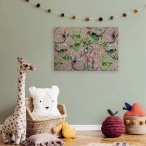 Bricoflor Buntes Leinwandbild Mit Vögeln Für Wohn Und Schlafzimmer Vogel Wandbild Mit Mandala Im Grafischen Stil Ausgefallenes Canvas Keilrahmenbild