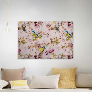 Bricoflor Buntes Wandbild Mit Vögeln Leinwandbild Mit Vogel Und Blumen Für Schlafzimmer Und Wohnzimmer Canvas Vogelbild Auf Keilrahmen