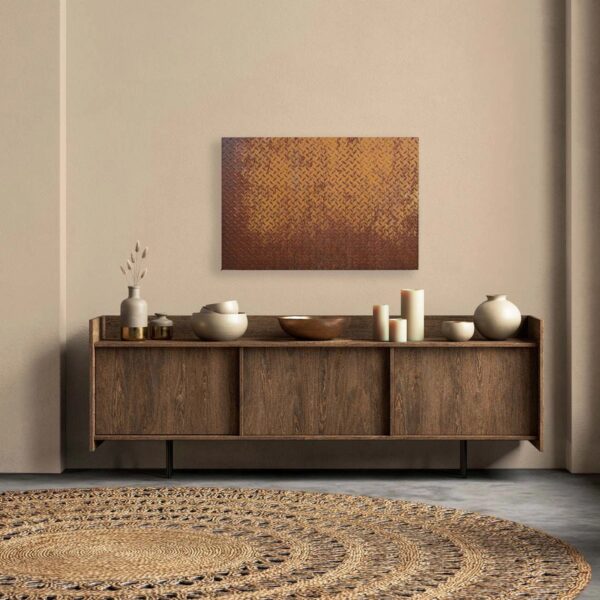 Bricoflor Deko Wandbild In Rostoptik Leinwandbild Im Industrial Style Used Look Leinwand Braun Ideal Für Wohnzimmer 120 X 80 Cm