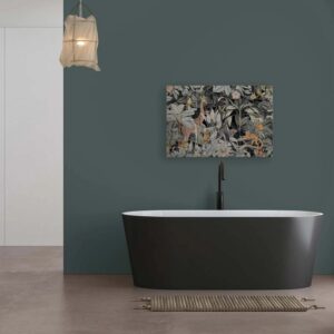 Bricoflor Dschungel Tiere Bild Auf Leinwand Mit Affe Giraffe Und Tukan Leinwandbild Tropisch Regenwald Wandbild Schwarz 120 X 80