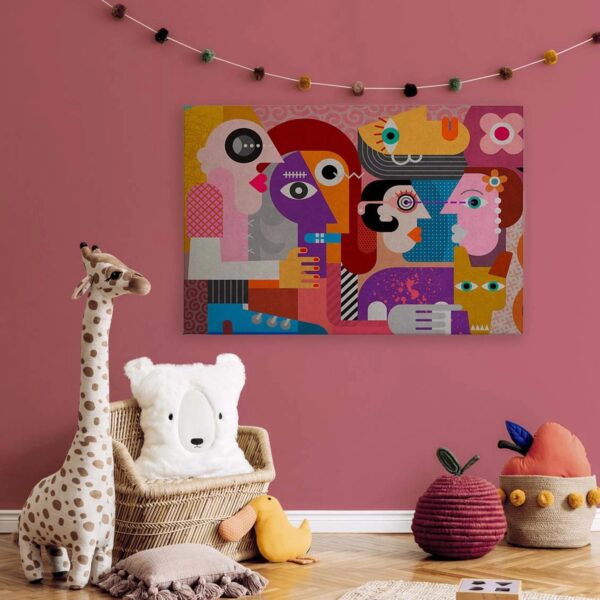 Bricoflor Frau Im Badeanzug Deko Wandbild Im Pop Art Stil 60Er Jahre Leinwandbild Schwarz Rot In 120 X 80 Cm Für Schlafzimmer