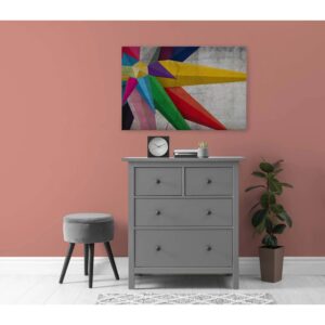 Bricoflor Grafisches Wandbild Für Jugendzimmer Bunt Leinwandbild Im Industrial Style In Betonoptik 90 X 60 Cm Buntes Bild Modern