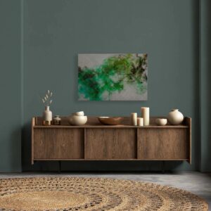 Bricoflor Grünes Bild Abstrakte Kunst Modern Leinwandbild Geometrisch Mit Pixeln Farbverlauf Leinwand Für Wohnzimmer 120 X 80 Cm
