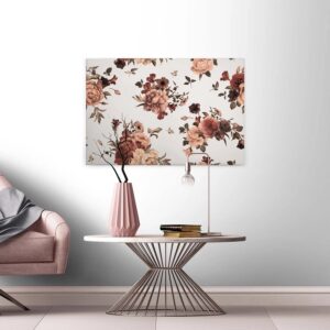 Bricoflor Herbstblumen Bild Mit Rosen Vintage Canvas Leinwandbild Für Wohnzimmer Und Schlafzimmer Keilrahmenbild In Weiß Und Orange Braun