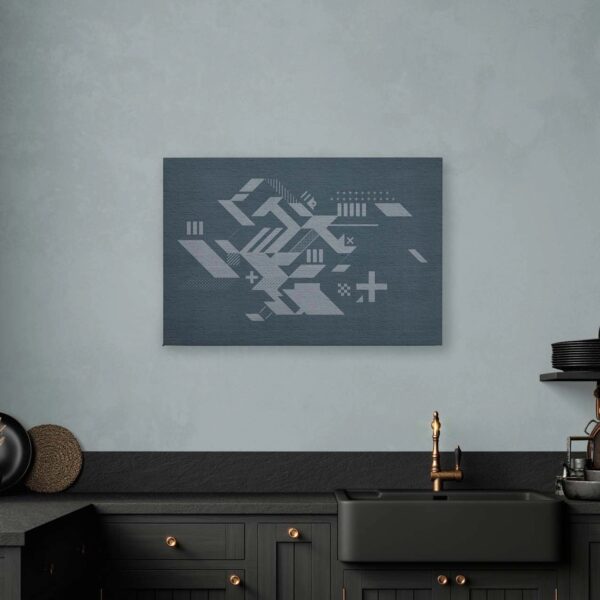 Bricoflor Industrial Bild Auf Leinwand In Grau Modernes Wandbild Mit Geometrischem Design Canvas Leinwandbild In Steinoptik Ideal Für Büro