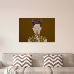 Bricoflor Japanisches Wandbild In Ocker Asiatisches Leinwandbild Mit Manga Motiv Pop Art Bild Auf Leinwand Mit Asien Design Für Schlaf Und Esszimmer