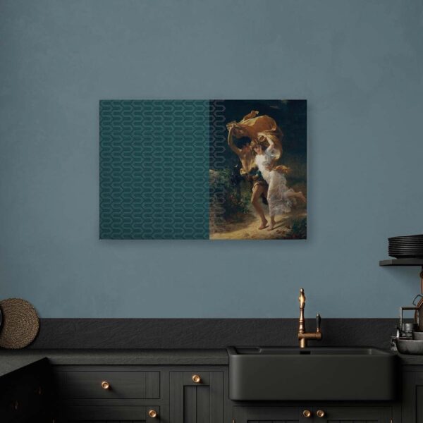 Bricoflor Jugendstil Bild Auf Leinwand Art Nouveau Wandbild Mit Gemälde In Petrol 20Er Jahre Leinwandbild Im Art Déco Stil