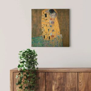 Bricoflor Jugendstil Bild Auf Leinwand Kunstdruck Bild Mit Pärchen Motiv Im Gemälde Stil Goldenes Wandbild Mit Buntem Art Nouveau Design
