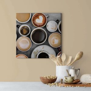 Bricoflor Kaffeetassen Bild Auf Leinwand Küchenbild Mit Café Motiv Ideal Für Baristas Küchen Leinwandbild In Beige Und Braun In Industrial Optik