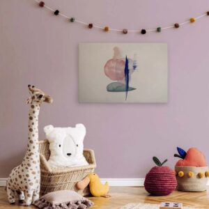 Bricoflor Kinderzimmer Leinwandbild Mit Kunst Motiv Abstrakt Mid Century Wandbild Für Wohnzimmer Und Flur Aquarell Bild 90 X 60 Cm