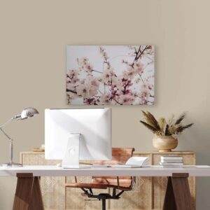 Bricoflor Kirschblüten Bilder Auf Leinwand In 120 X 80 Cm Badezimmer Und Schlafzimmer Wandbild Mit Blumen Japanisch Rosa Weiß