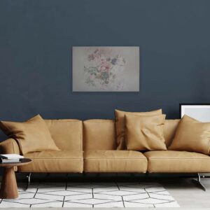Bricoflor Landhaus Wandbild Skandinavisch Blumen Bild Vintage In Pastellfarben Leinwandbild Blumenstrauß Für Küche 90 X 60 Cm
