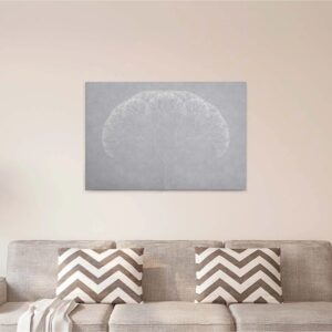 Bricoflor Leinwand Bild In Betonoptik Für Büro Und Schlafzimmer Grafik Leinwandbild Mit Pusteblume Skandinavisches Wandbild In Grau Und Weiß