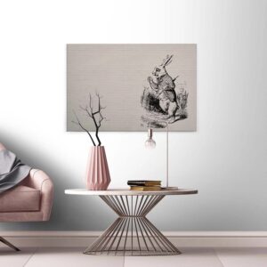 Bricoflor Leinwand Bild Mit Hase Gezeichnet Wandbild Im Industrial Style Leinwandbild In Schwarz Weiß Für Schlafzimmer Im Vintage Stil