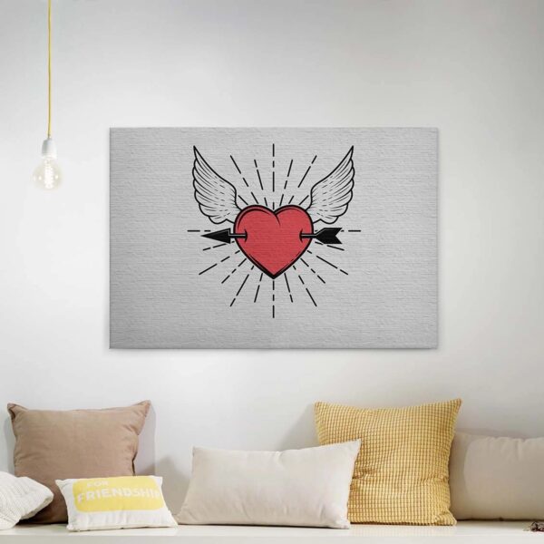 Bricoflor Leinwand Bild Mit Herzmotiv Tattoo Wandbild In Stein Optik Im Industrial Style Modernes Leinwandbild Mit Herz Ideal Für Schlafzimmer