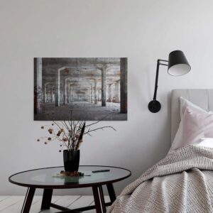 Bricoflor Leinwand Bild Mit Lost Place Wandbild Im Industrial Style Für Küche Und Wohnzimmer Modernes Canvas Keilrahmenbild In Grau