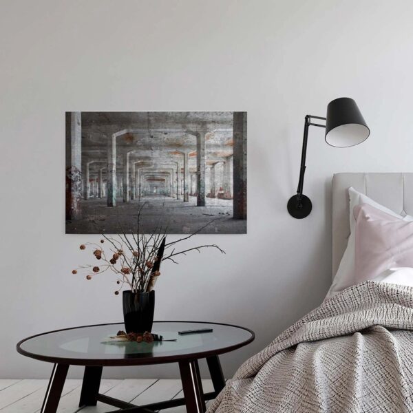 Bricoflor Leinwand Bild Mit Lost Place Wandbild Im Industrial Style Für Küche Und Wohnzimmer Modernes Canvas Keilrahmenbild In Grau