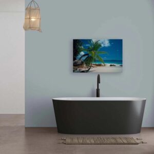 Bricoflor Leinwand Bilder Insel Blau Grün 120 X 80 Cm Leinwandbild Tropische Insel Für Küche Und Wohnzimmer Wandbild Landschaft