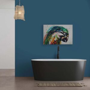 Bricoflor Leinwand Mit Papagei Für Büro Und Kinderzimmer Deko Wandbild Mit Vogel Gemalt 120 X 80 Cm Kunst Leinwandbild Modern