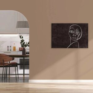 Bricoflor Leinwandbild Abstrakt Schwarz Weiß Modernes Wandbild Mit Portrait In 120 X 80 Cm Ideal Für Wohnzimmer Und Schlafzimmer