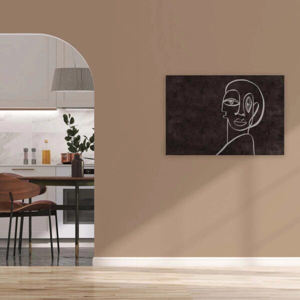 Bricoflor Leinwandbild Abstrakt Schwarz Weiß Modernes Wandbild Mit Portrait In 120 X 80 Cm Ideal Für Wohnzimmer Und Schlafzimmer