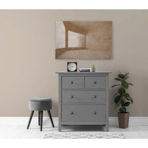 Bricoflor Leinwandbild Beige Abstrakt Modernes Wandbild Für Wohnzimmer Und Flur Beton Leinwand Mit 3D Effekt In 120 X 80 Cm