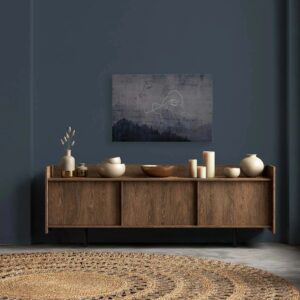 Bricoflor Leinwandbild Frau Gesicht Mit Landschaft In Anthrazit Dunkelgraues Wandbild Mit Tannenwald 120 X 80 Cm Für Schlafzimmer