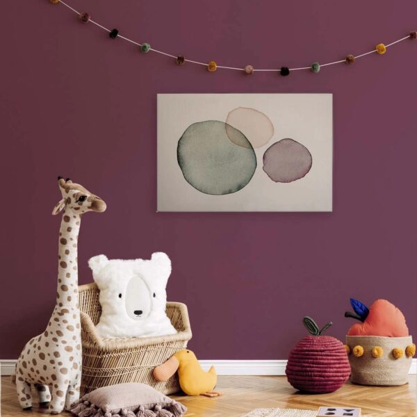 Bricoflor Leinwandbild Für Kinderzimmer 120 X 80 Cm Wasserfarben Wandbild Mit Farbklecksen In Grün Rosa Deko Bild Aquarell Optik