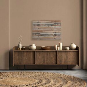 Bricoflor Leinwandbild Holz Motiv Beige Grau Wandbild Mit Brettern Ideal Für Küche Und Wohnzimmer Deko Bild In 120 X 80 Cm