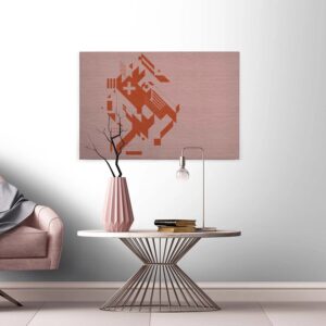 Bricoflor Leinwandbild In Stein Optik Geometrisches Bild Auf Leinwand  In Rosa Und Orange Loft Wandbild Im Industrial Style Ideal Für Büro