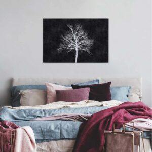 Bricoflor Leinwandbild Mit Baum In Schwarz Weiß Modernes Wandbild Ideal Für Schlafzimmer Und Büro Canvas Leinwand Mit Keilrahmen