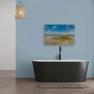 Bricoflor Leinwandbild Mit Küste Ostsee Bild Mit Dünen Für Schlafzimmer Und Büro Wandbild Mit Strand Und Meer In 120 X 80 Cm
