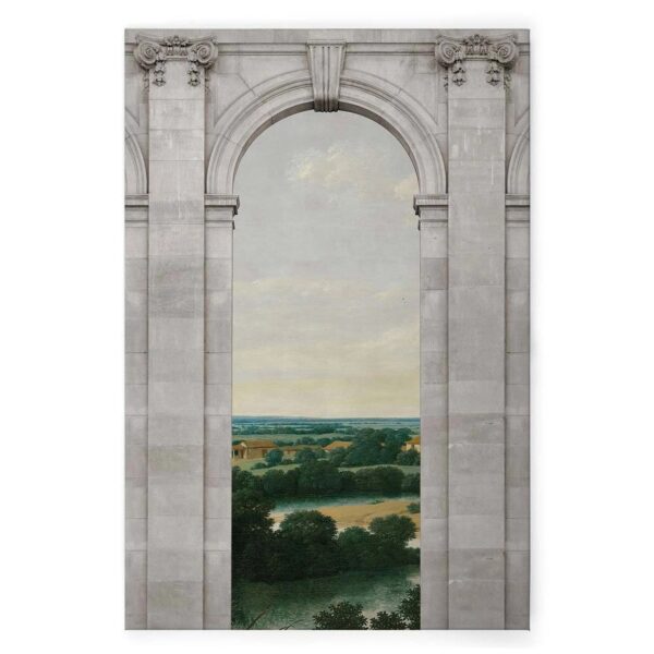 Bricoflor Leinwandbild Mit Landschaft Und Torbogen Aquädukt Wandbild Römisches Reich Historisches Bild Im Gemälde Stil 80 X 120 Cm