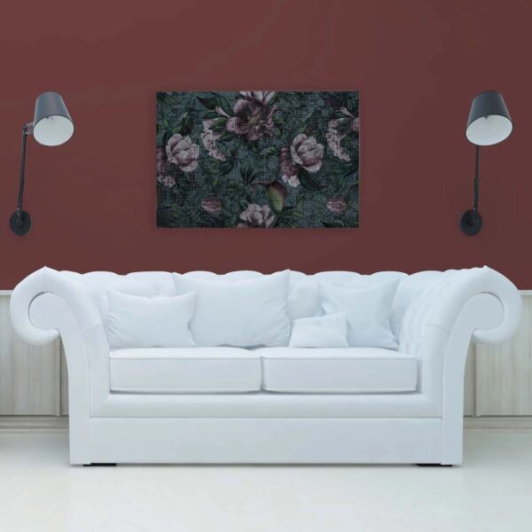 Bricoflor Leinwandbild Mit Pfingstrosen In 120 X 80 Cm Deko Wandbild Mit Blumen Dunkelgrün Altrosa Vintage Bild Für Wohnzimmer