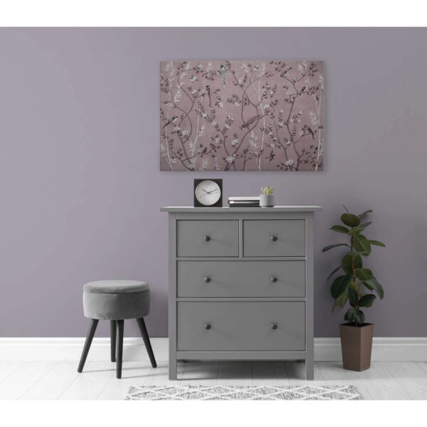 Bricoflor Leinwandbild Mit Vögeln In Baum Altrosa Romantisches Wandbild Chinesisch Für Schlafzimmer Leinwand In 120 X 80 Cm