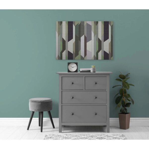 Bricoflor Leinwandbild Moderne Kunst Wandbilder Geometrische Formen In Grün Lila Grau Deko Bild Modern Für Büro Und Wohnzimmer