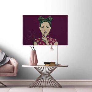 Bricoflor Lila Wandbild Japan Motiv Pop Art Leinwand Bild Im Asiatischen Stil Für Schlaf Und Wohnzimmer Ausgefallenes Leinwandbild Mit Manga Design