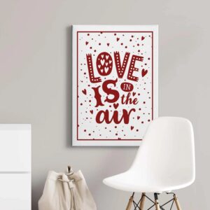 Bricoflor Love Is In The Air Bild Schlafzimmer Und Wohnzimmer Bild Mit Spruch Weihnachtsbild Auf Leinwand Mit Herzen Und Punkten
