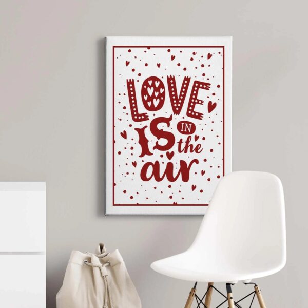 Bricoflor Love Is In The Air Bild Schlafzimmer Und Wohnzimmer Bild Mit Spruch Weihnachtsbild Auf Leinwand Mit Herzen Und Punkten