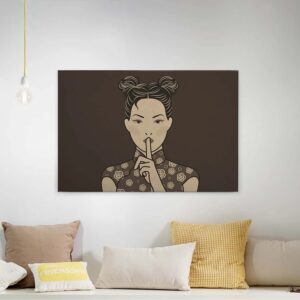 Bricoflor Manga Leinwand Bild Grau Braun Modernes Wandbild Mit Japan Motiv Für Schlafzimmer Und Wohnzimmer Canvas Leinwandbild Mit Asiatischem Design