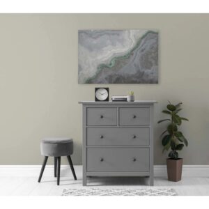Bricoflor Marmor Grün Bild Für Schlafzimmer Und Büro Deko Wandbild Elegant In 90 X 60 Cm Leinwandbild In Marmoroptik Grau Grün